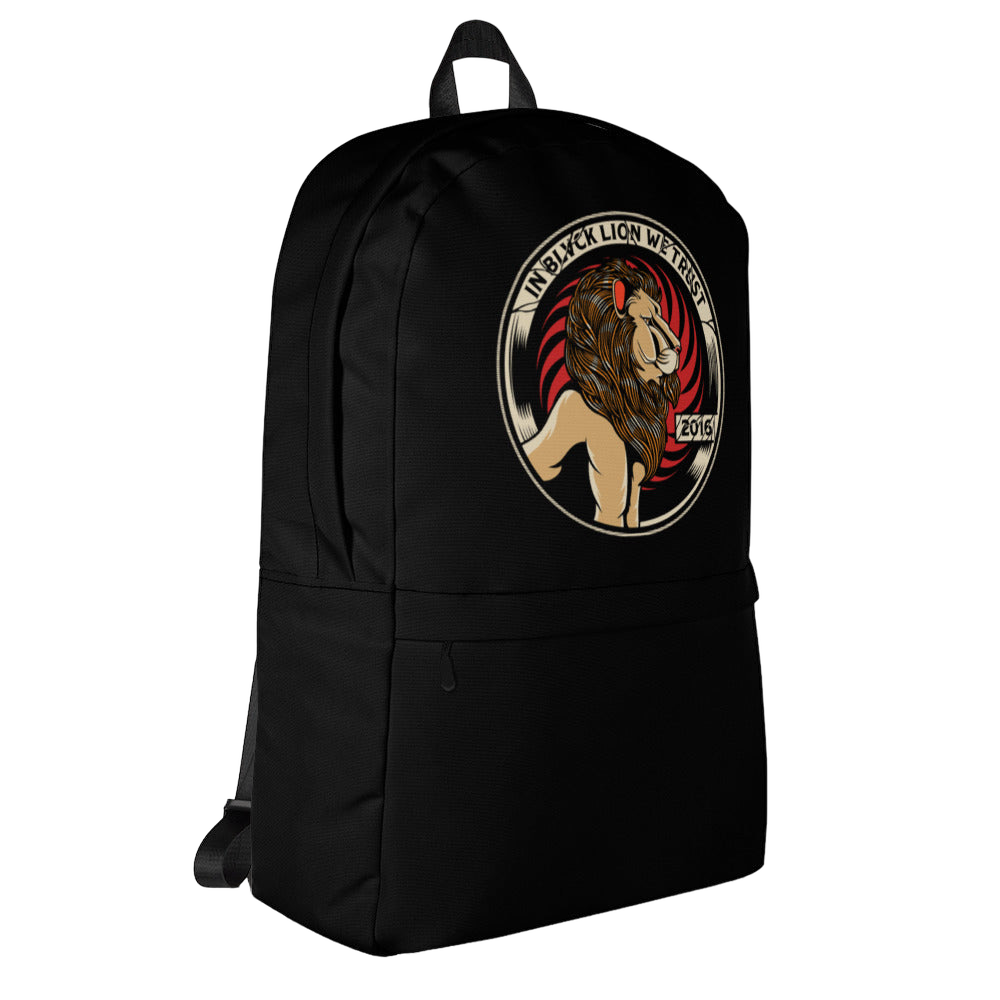 In Blvck Lion We Trust Black Backpack