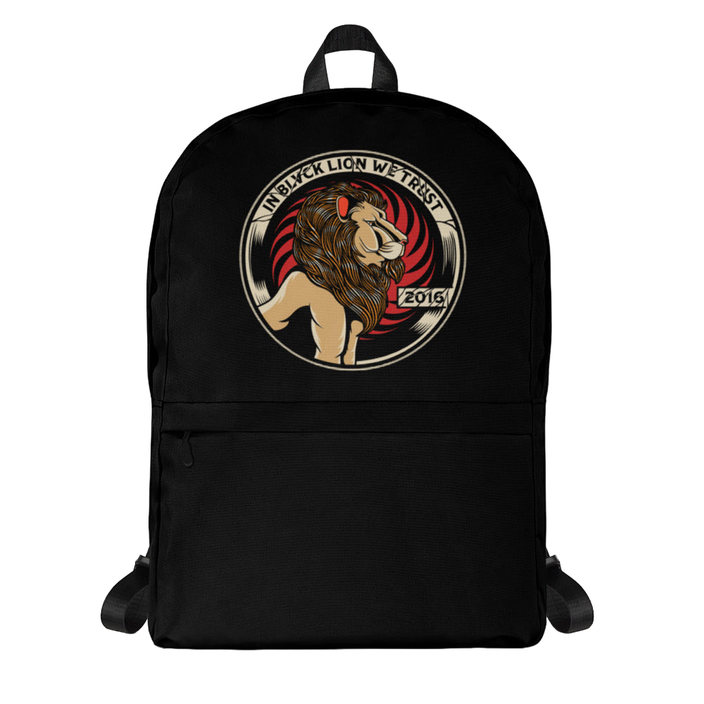 In Blvck Lion We Trust Black Backpack