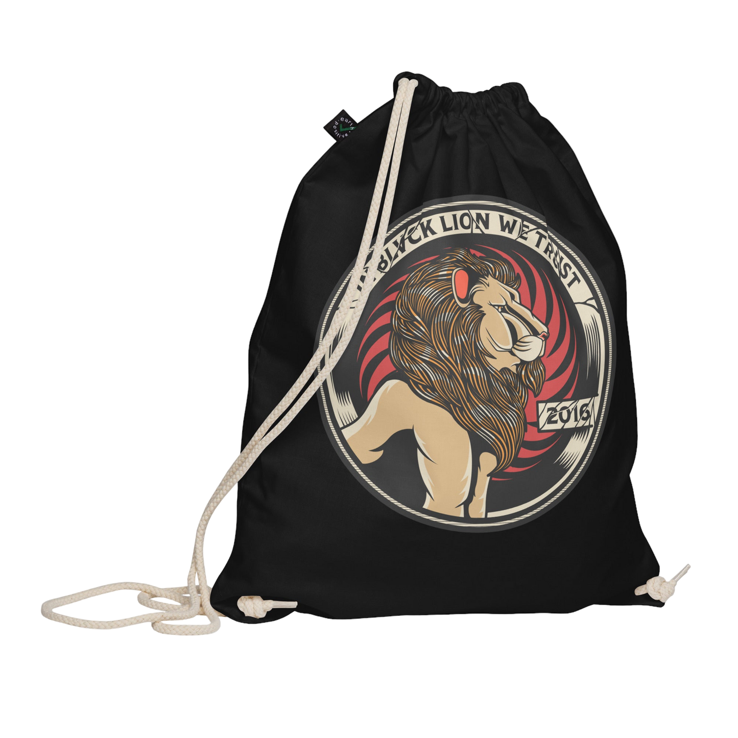 In Blvck Lion We Trust Cotton Drawstring Bag