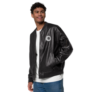 Classic Lion Leather Bomber Jacket