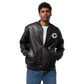 Classic Lion Leather Bomber Jacket