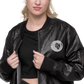 Classic Lion Leather Bomber Jacket