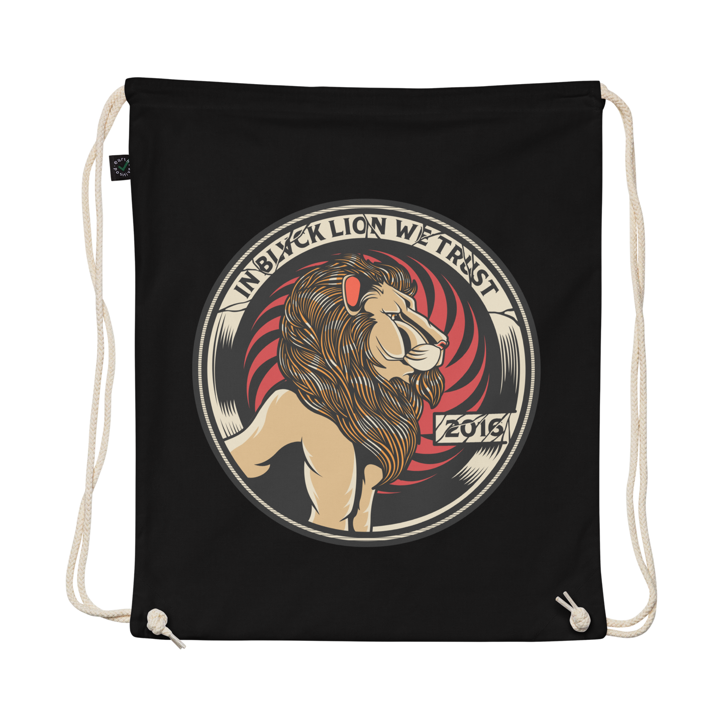 In Blvck Lion We Trust Cotton Drawstring Bag