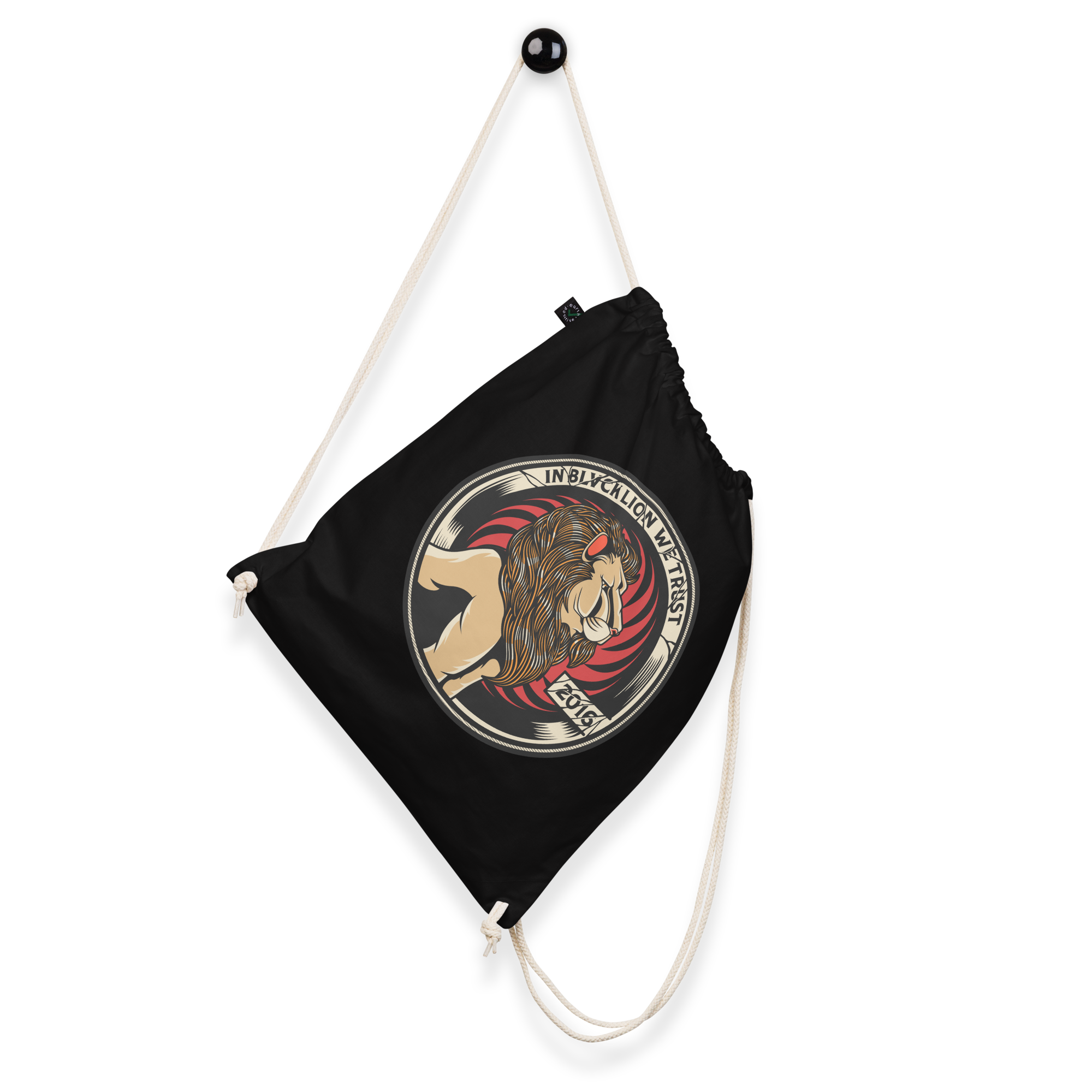 In Blvck Lion We Trust Cotton Drawstring Bag