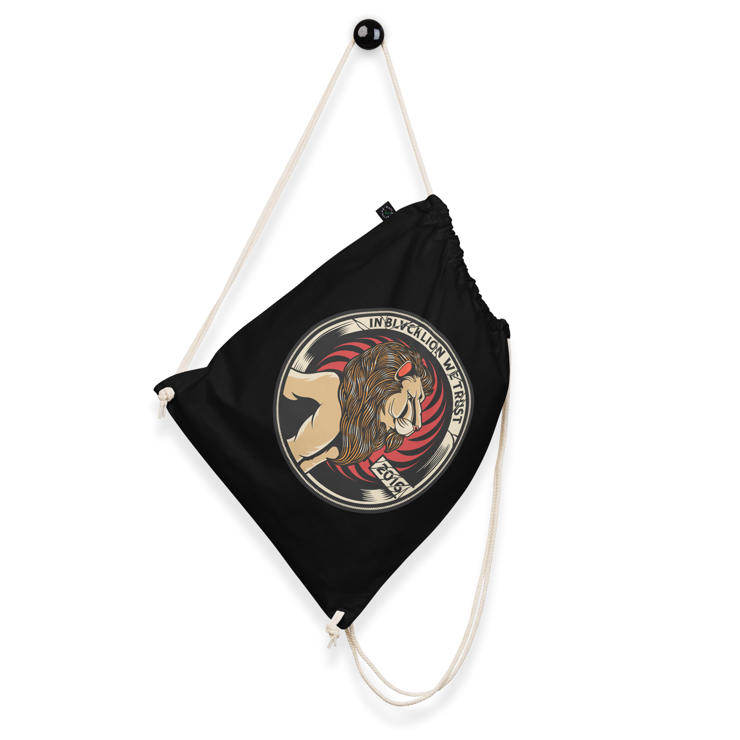 In Blvck Lion We Trust Cotton Drawstring Bag