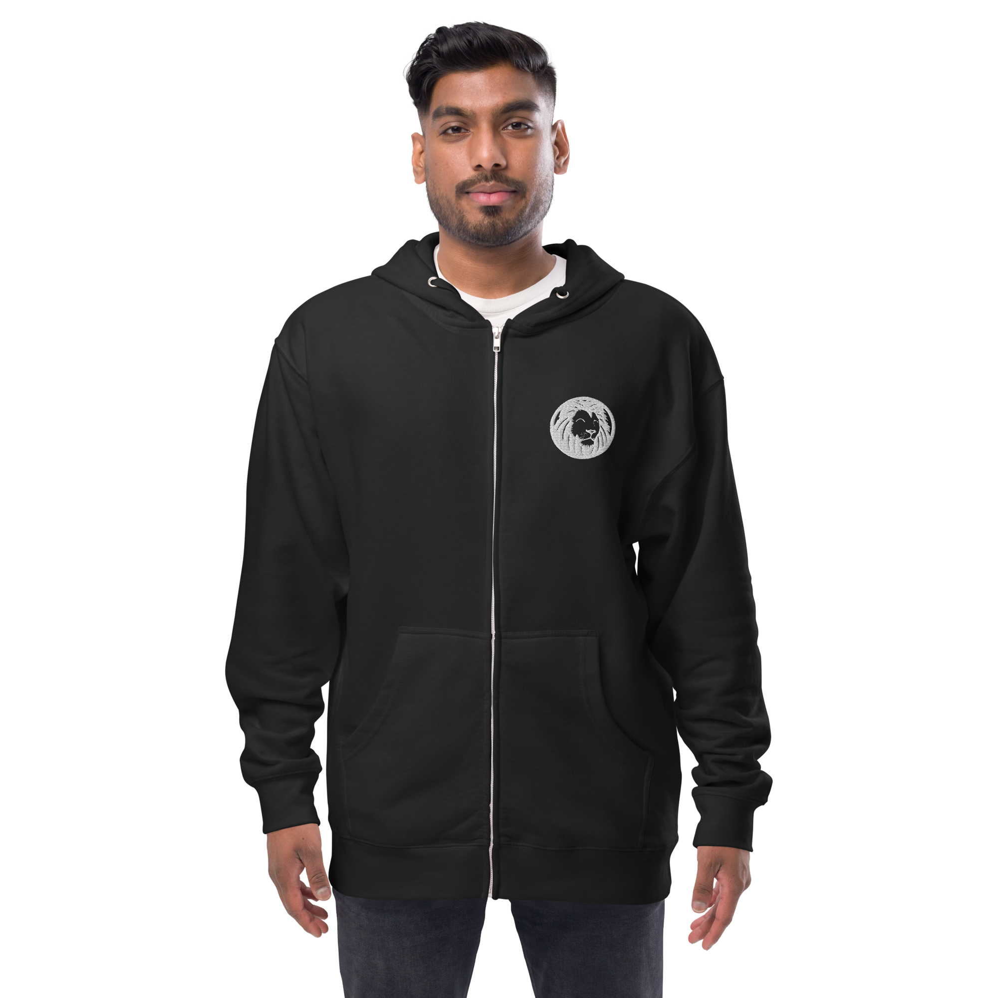 Lion Fleece Zip Up Hoodie