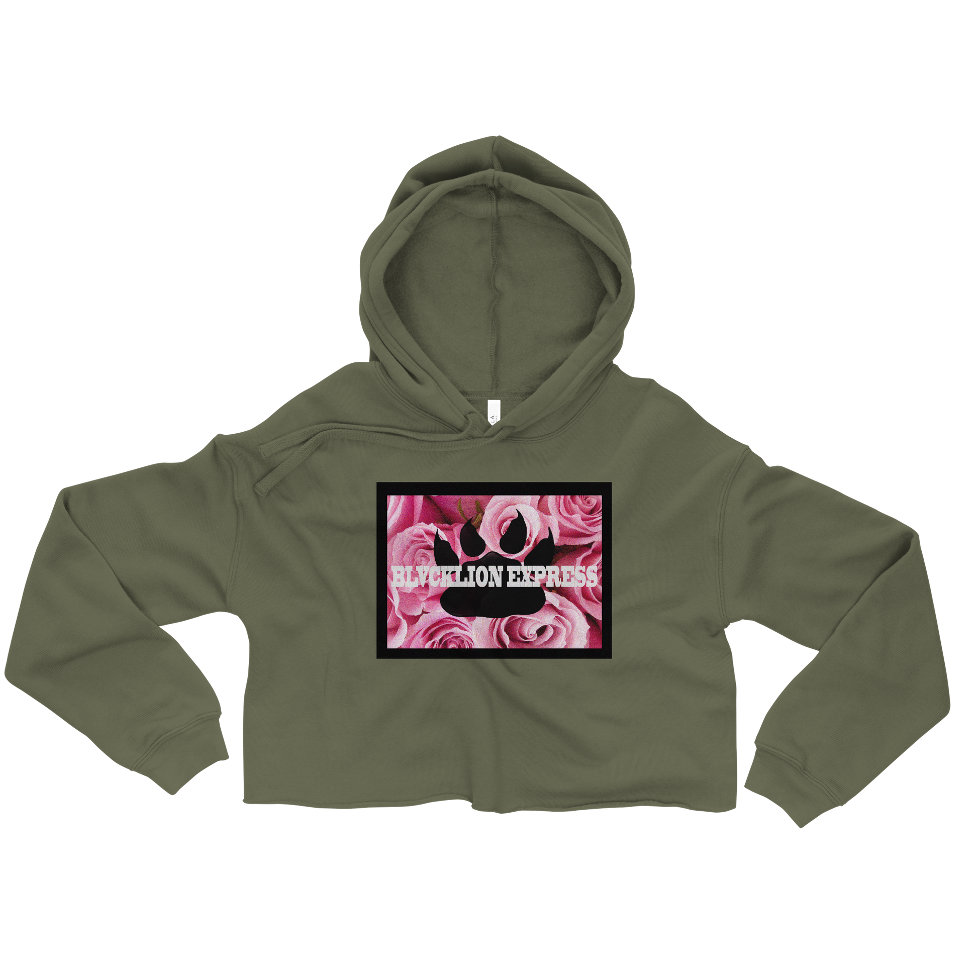 Roses & Paw Crop Hoodie - BlvckLionExpress